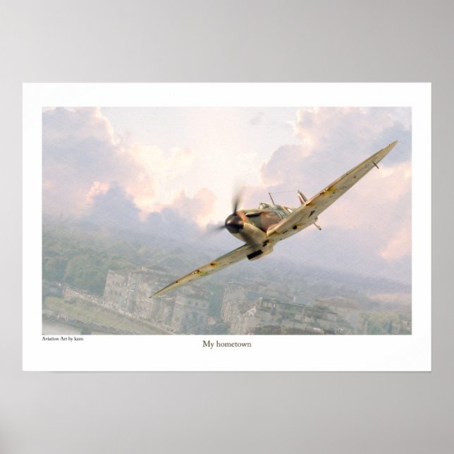 Aviation Art Poster "Supermarine Spitfire" (Framsidan)
