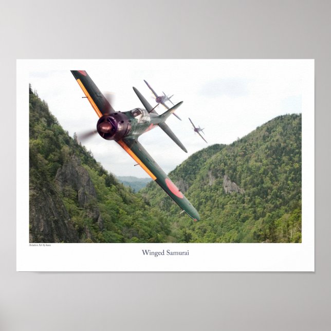 Aviation Art Poster "Winged Samurai Zero" (Framsidan)