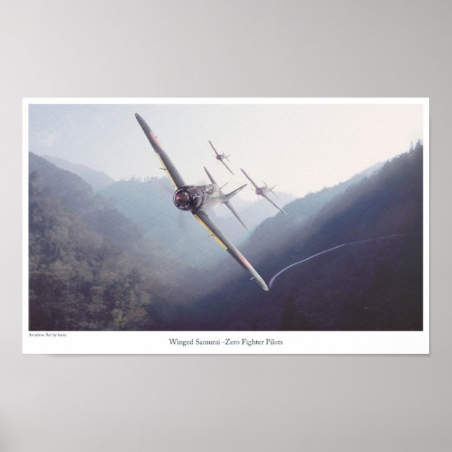 Aviation Art Poster "Winged Samurai-Zero Fighter" (Framsidan)