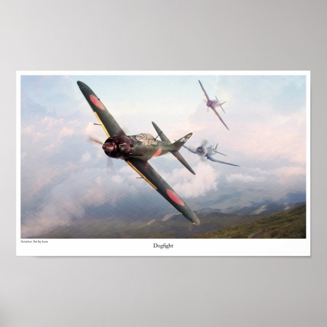 Aviation Art Poster "ZERO vs F4U" (Framsidan)