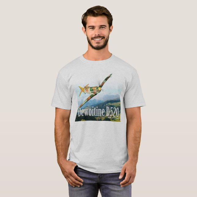 Aviation Art T-shirt “Dewoitine D.520" (Hel framsida)