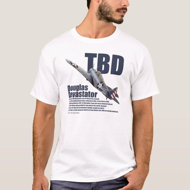 Aviation Art T-shirt “Douglas TBD Devastator" (Framsida)