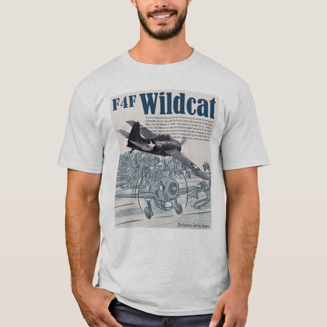 Aviation Art T-shirt “F4F Wildcat" (Framsida)