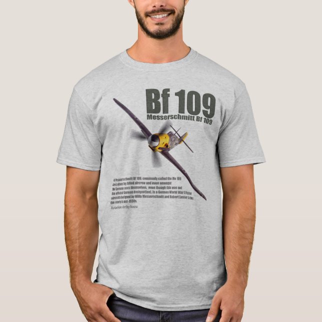 Aviation Art T-shirt "Messerschmitt Bf 109" (Framsida)