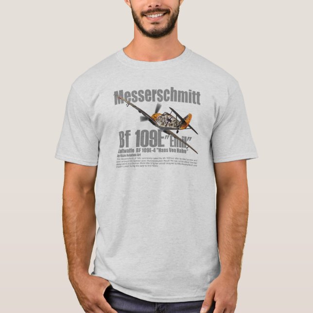 Aviation Art T-shirt "Messerschmitt Bf 109" (Framsida)
