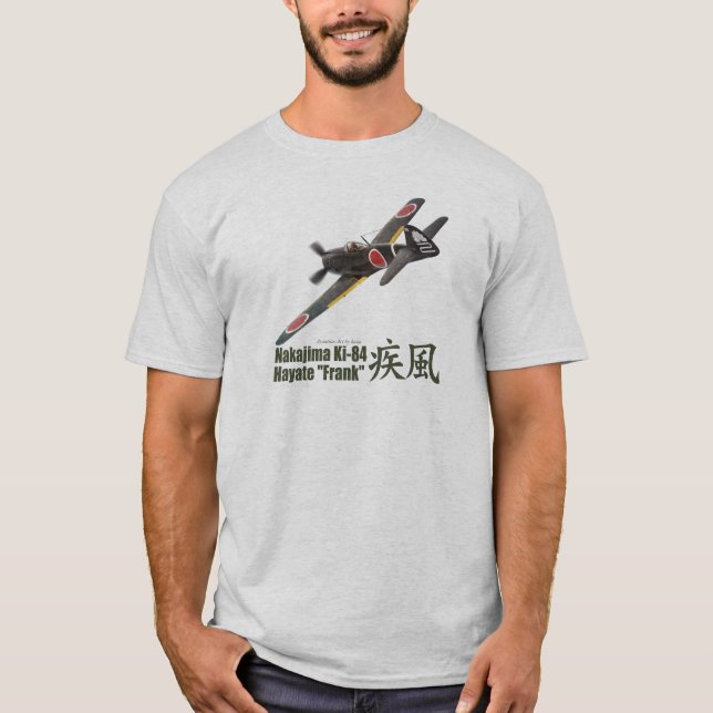 Aviation Art T-shirt “Nakajima Ki-84　Frank" (Framsida)
