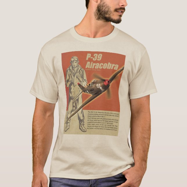 Aviation Art T-shirt "P-39 Airacobra" (Framsida)