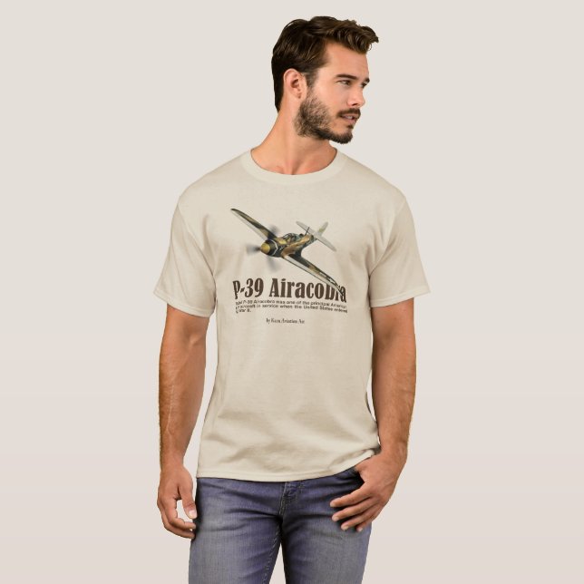 Aviation Art T-shirt “P-39 Airacobra" (Hel framsida)