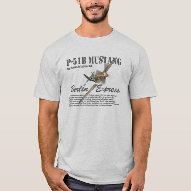 Aviation Art T-shirt “P-51B Mustang" (Framsida)