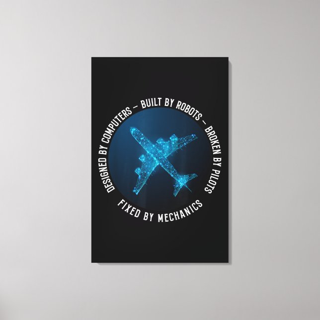 Aviation Mechanic Aircraft Engineer Technician Canvastryck (Framsida)