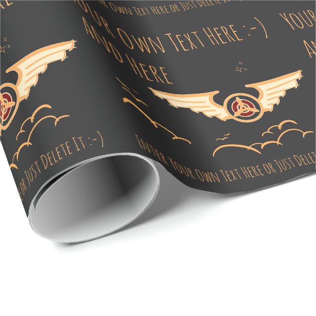 Aviation. Pilot, Aircraft, Airforce Gift Template Presentpapper (Rullad Hörn)