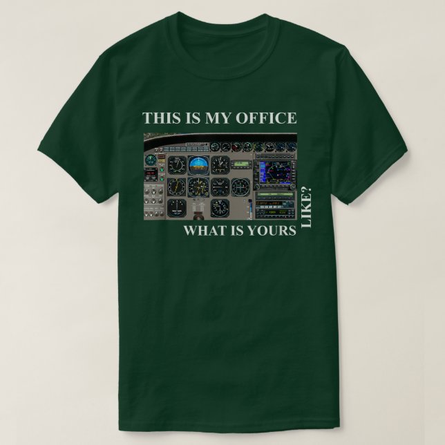 Aviation Pilot Cessna 172 Cockpit T Shirt (Design framsida)