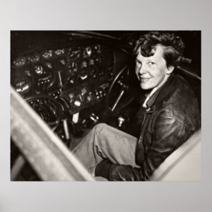AVIATION PIONEER AMELIA EARHART -- 1937 POSTER