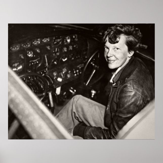 AVIATION PIONEER AMELIA EARHART -- 1937 POSTER (Framsidan)