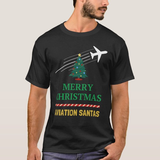 Aviation Santas - Aviation jul Pilot T Shirt (Framsida)