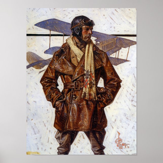 Aviator, 1917 av Joseph Christian Leyendecker Poster (Framsidan)