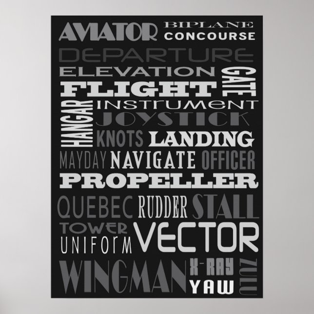 Aviator Alphabet Tunnelbanan Art Poster (Framsidan)