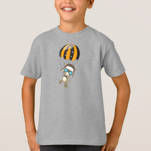 Aviator Bear, Pilot Bear, Cute Bear, Fallskärm T Shirt