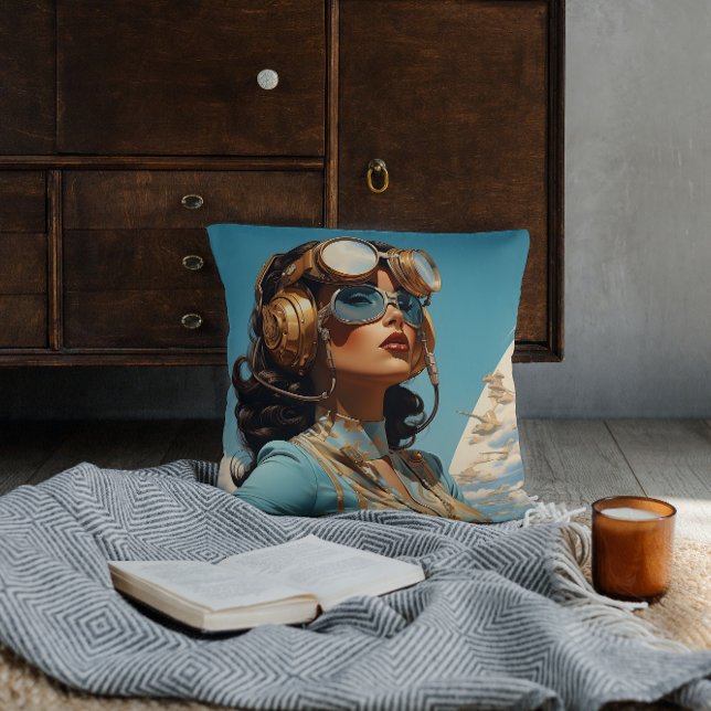 Aviator Dreams Soaring Stil Kudde (Skapare uppladdad)