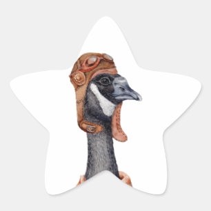 Aviator Goose Stjärnformat Klistermärke