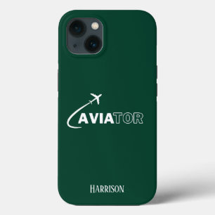 Aviator och flygplan,Minimalistisk,Monogram Initia