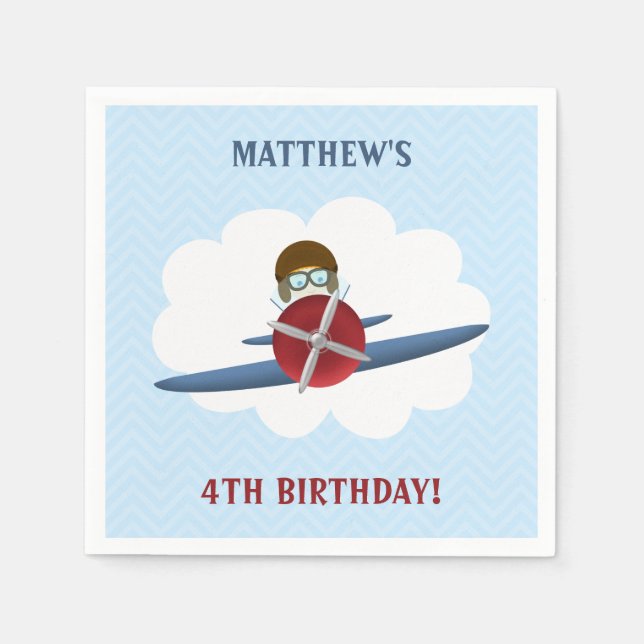 Aviator och Hans Flygplan Pappersservett (Framsidan)