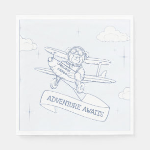 Aviator Pilot Airplan Precious Cargo Baby Shower Pappersservett