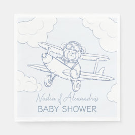 Aviator Pilot Airplan Precious Cargo Baby Shower Pappersservett
