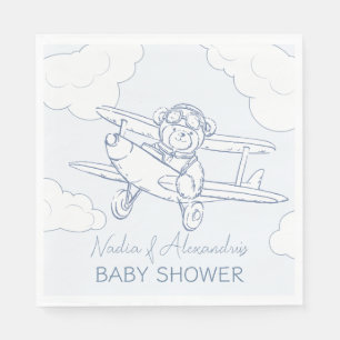 Aviator Pilot Airplan Precious Cargo Baby Shower Pappersservett