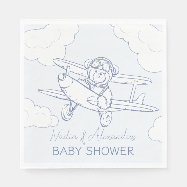Aviator Pilot Airplan Precious Cargo Baby Shower Pappersservett (Framsidan)
