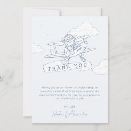 Aviator Pilot Flygplan Värdefullt Gods Baby Shower Tack Kort