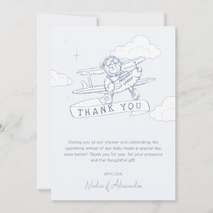 Aviator Pilot Flygplan Värdefullt Gods Baby Shower Tack Kort