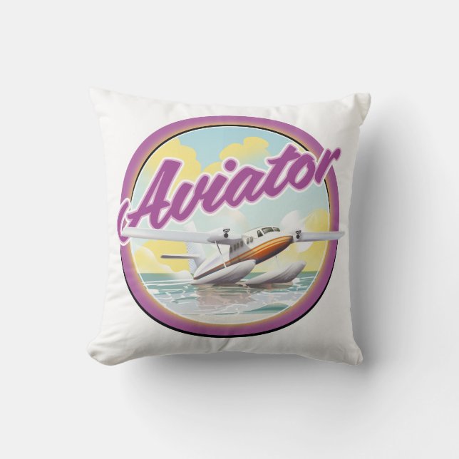 Aviator Sea flygplan logotyp Kudde (Framsida)