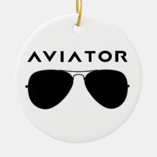 Aviator SUnglasögon Silhouette Julgransprydnad Keramik