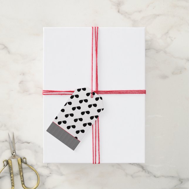 Aviator Sunglass Mönster Pilot Flygplan Presentetikett (Med Snöre)