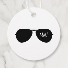 Aviator Sunglasses Silhouette Pilot Initialer Cool Gåvor Etiketter