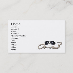 AviatorGlassessHandcuffs103110 namn, tilltalar 1 Visitkort