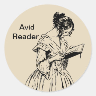 Avid avläsarklistermärke runt klistermärke