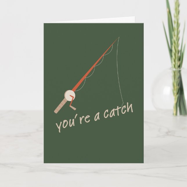 Avid Fisherman Father's Day Card Kort (Framsida)