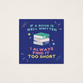 Avid Reader I - Jane Australien Quote Fyrkantigt Visitkort