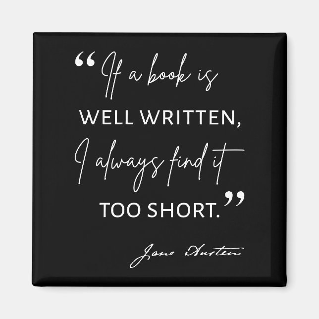Avid Reader II - Jane Austen Quote Magnet (Framsidan)