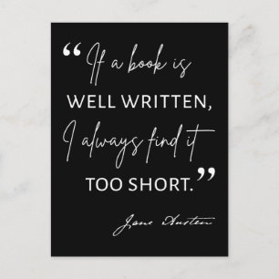 Avid Reader II - Jane Austen Quote Vykort