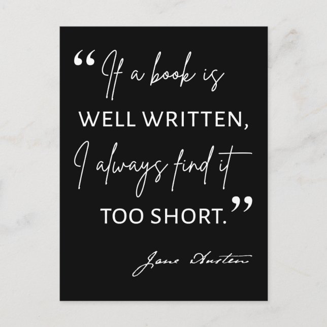Avid Reader II - Jane Austen Quote Vykort (Framsida)