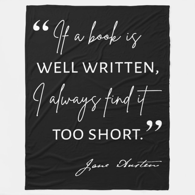 Avid Reader II - Jane Australien Quote Fleecefilt (Framsidan)