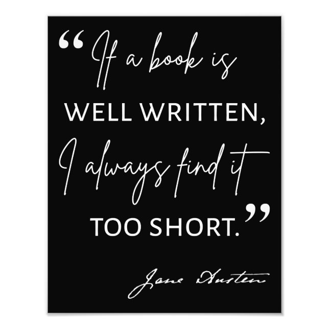 Avid Reader II - Jane Australien Quote Fototryck (Framsidan)