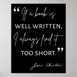 Avid Reader II - Jane Australien Quote Poster