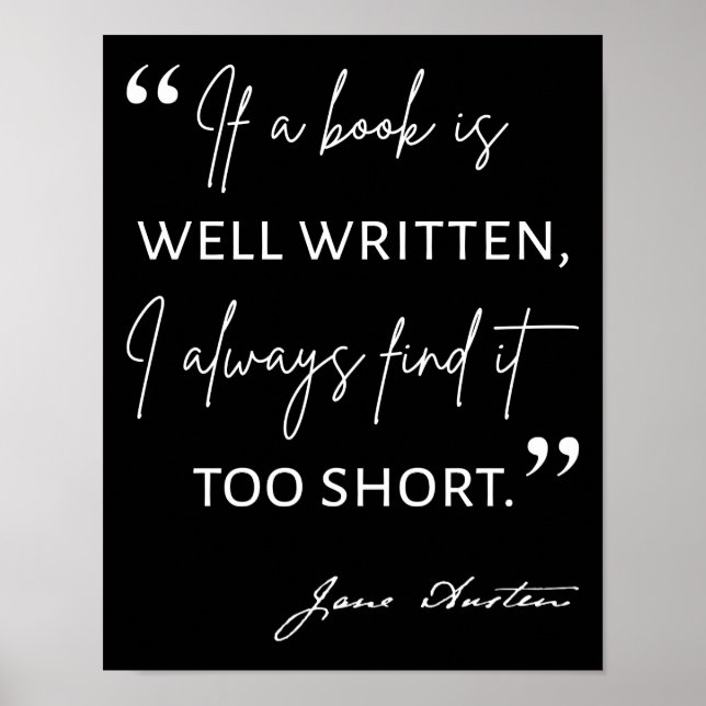 Avid Reader II - Jane Australien Quote Poster (Framsidan)
