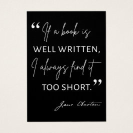 Avid Reader II - Jane Australien Quote Visitkort