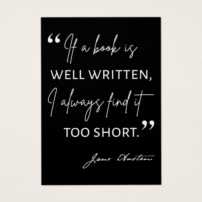 Avid Reader II - Jane Australien Quote Visitkort (Framsidan)