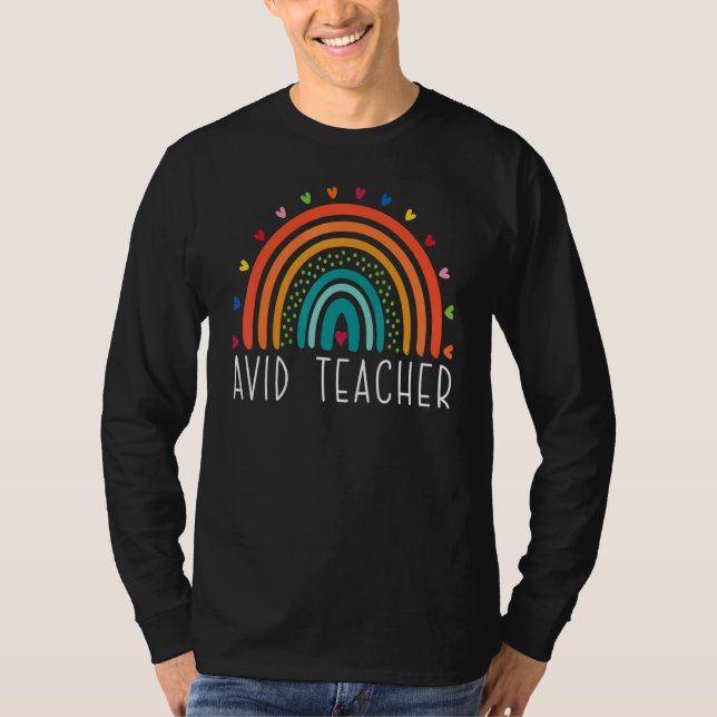 AVID Teacher Boho Rainbow Back to school Appreciat T Shirt (Framsida)